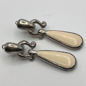 VTG Anne Klein Elegant Door Knocker  Dangle Clip on Earrings